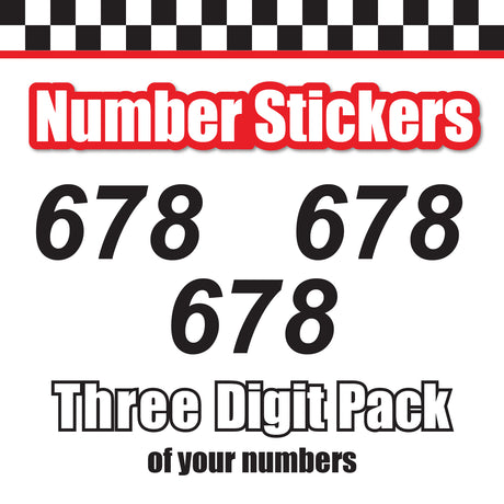 Single Number Decal Sticker Individual Numbers Decals 3 pcs Color Solid - Arial Bold Italic Font