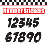 Single Number Decal Sticker Individual Numbers Decals 3 pcs Color Solid - BadaBoom Font