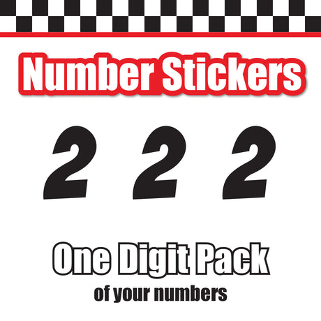 Single Number Decal Sticker Individual Numbers Decals 3 pcs Color Solid - BadaBoom Font