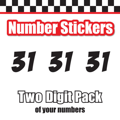 Single Number Decal Sticker Individual Numbers Decals 3 pcs Color Solid - BadaBoom Font