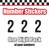 Single Number Decal Sticker Individual Numbers Decals 3 pcs Color Solid - Bebas Neue Font