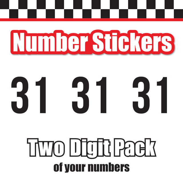 Single Number Decal Sticker Individual Numbers Decals 3 pcs Color Solid - Bebas Neue Font