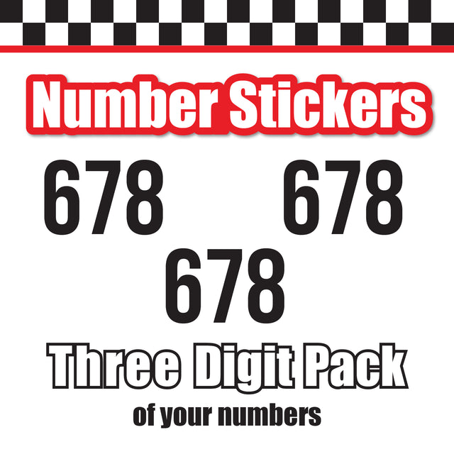 Single Number Decal Sticker Individual Numbers Decals 3 pcs Color Solid - Bebas Neue Font