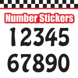 Single Number Decal Sticker Individual Numbers Decals 3 pcs Color Solid - Boffo SSi Font