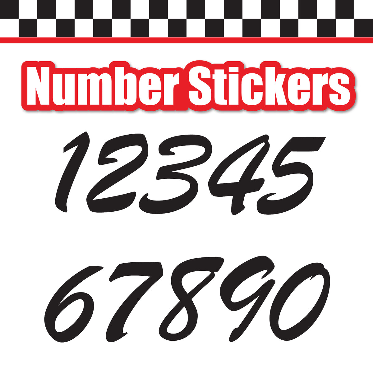 Numbers Script Individual Single Number Decal Sticker Individual Numbers Decals Brush Script MT ...
