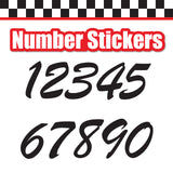 Single Number Decal Sticker Individual Numbers Decals 3 pcs Color Solid - Brush Script MT Italic Font