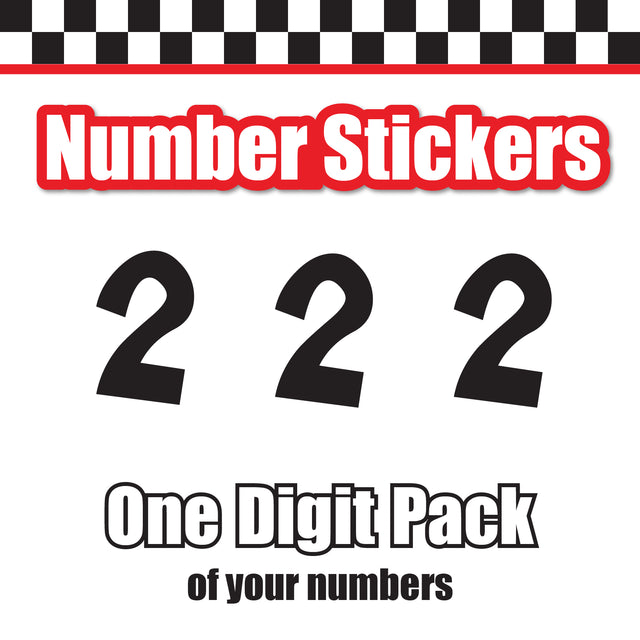 Single Number Decal Sticker Individual Numbers Decals 3 pcs Color Solid - Cheri Font