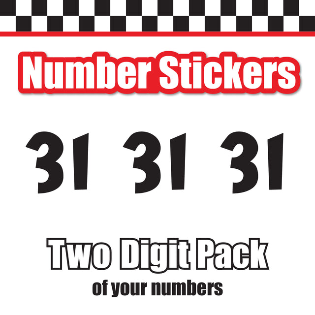 Single Number Decal Sticker Individual Numbers Decals 3 pcs Color Solid - Cheri Font