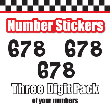 Single Number Decal Sticker Individual Numbers Decals 3 pcs Color Solid - Cheri Font