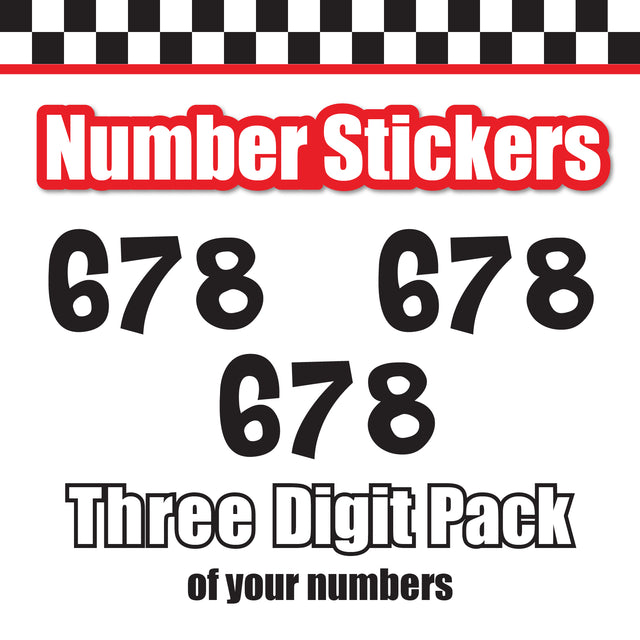 Single Number Decal Sticker Individual Numbers Decals 3 pcs Color Solid - Cheri Font