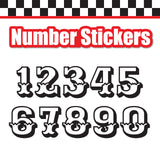 Single Number Decal Sticker Individual Numbers Decals 3 pcs Color Solid - Ewert Font