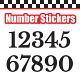 Single Number Decal Sticker Individual Numbers Decals 3 pcs Color Solid - Libre Baskerville Bold Font