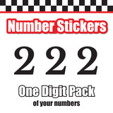 Single Number Decal Sticker Individual Numbers Decals 3 pcs Color Solid - Libre Baskerville Bold Font