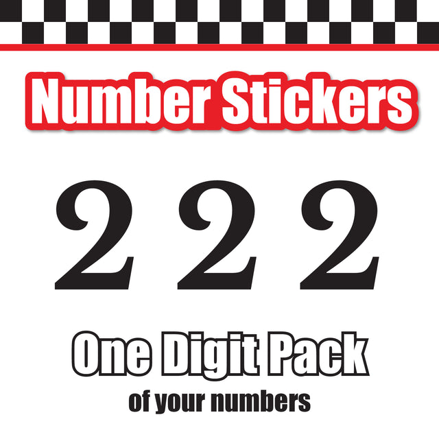 Single Number Decal Sticker Individual Numbers Decals 3 pcs Color Solid - Libre Baskerville Bold Font