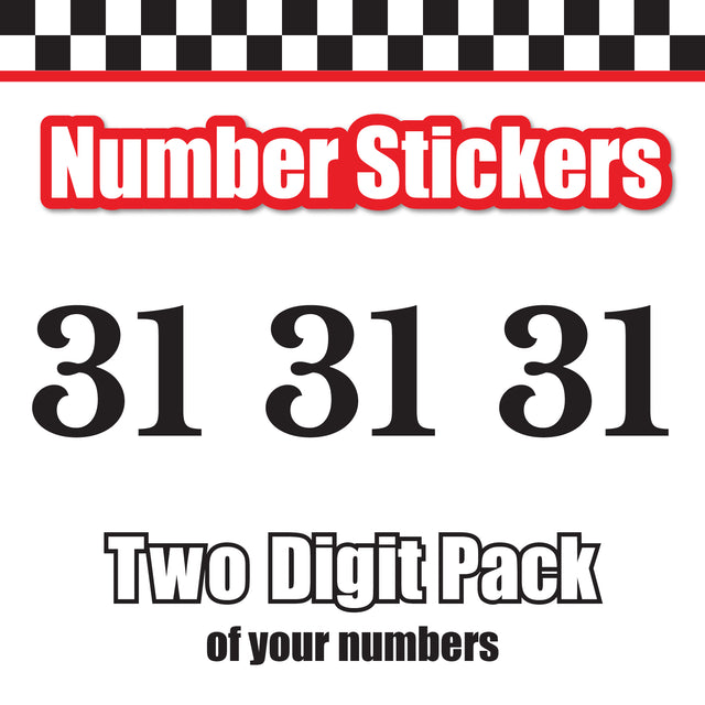 Single Number Decal Sticker Individual Numbers Decals 3 pcs Color Solid - Libre Baskerville Bold Font