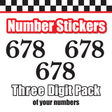 Single Number Decal Sticker Individual Numbers Decals 3 pcs Color Solid - Libre Baskerville Bold Font