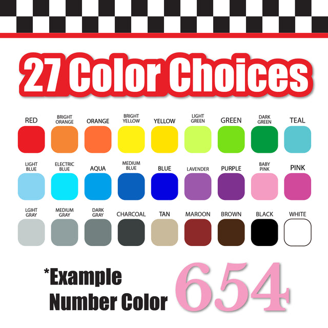 Single Number Decal Sticker Individual Numbers Decals 3 pcs Color Solid - Libre Baskerville Bold Font