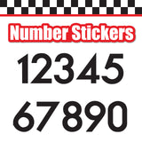 Single Number Decal Sticker Individual Numbers Decals 3 pcs Color Solid - No Movement Bold Font