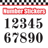 Single Number Decal Sticker Individual Numbers Decals 3 pcs Color Solid - Old Standard TT Bold Font