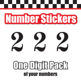 Single Number Decal Sticker Individual Numbers Decals 3 pcs Color Solid - Old Standard TT Bold Font