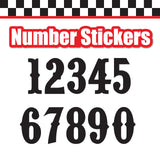 Single Number Decal Sticker Individual Numbers Decals 3 pcs Color Solid - Pointedly Mad Font