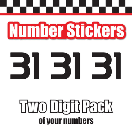 Single Number Decal Sticker Individual Numbers Decals 3 pcs Color Solid - Prototype Font