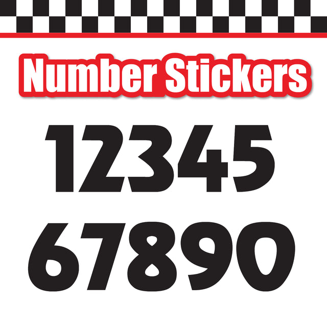 Single Number Decal Sticker Individual Numbers Decals 3 pcs Color Solid - Revue Font