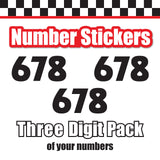 Single Number Decal Sticker Individual Numbers Decals 3 pcs Color Solid - Revue Font