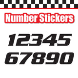 Single Number Decal Sticker Individual Numbers Decals 3 pcs Color Solid - Serpentine Std Bold Oblique Font