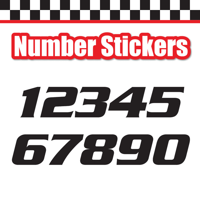 Single Number Decal Sticker Individual Numbers Decals 3 pcs Color Solid - Serpentine Std Bold Oblique Font