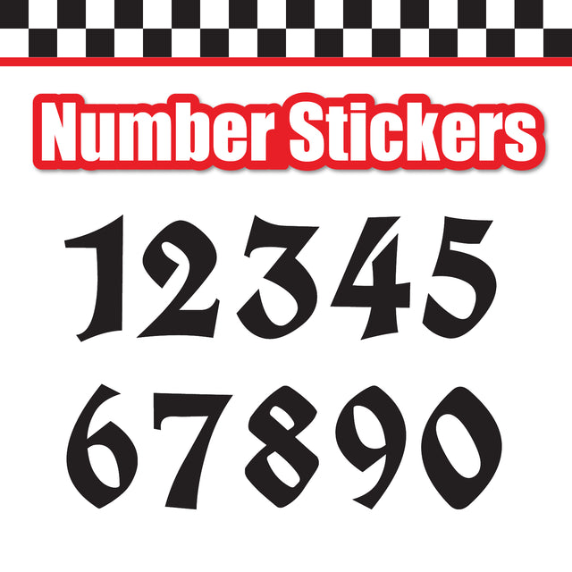 Single Number Decal Sticker Individual Numbers Decals 3 pcs Color Solid - UnifrakturCook Font