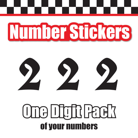 Single Number Decal Sticker Individual Numbers Decals 3 pcs Color Solid - UnifrakturCook Font