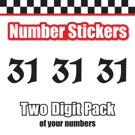 Single Number Decal Sticker Individual Numbers Decals 3 pcs Color Solid - UnifrakturCook Font