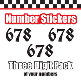 Single Number Decal Sticker Individual Numbers Decals 3 pcs Color Solid - UnifrakturCook Font