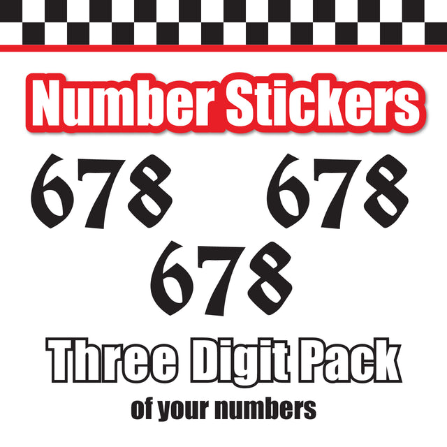 Single Number Decal Sticker Individual Numbers Decals 3 pcs Color Solid - UnifrakturCook Font