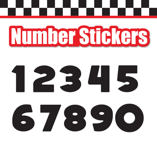 Single Number Decal Sticker Individual Numbers Decals 3 pcs Color Solid - WhoopAss Font