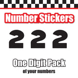 Single Number Decal Sticker Individual Numbers Decals 3 pcs Color Solid - WhoopAss Font