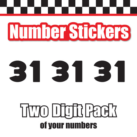 Single Number Decal Sticker Individual Numbers Decals 3 pcs Color Solid - WhoopAss Font