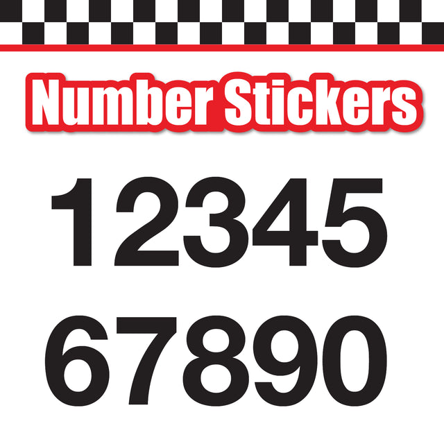 Single Number Decal Sticker Individual Numbers Decals 3 pcs Color Solid - Helvetica Neue Bold Font