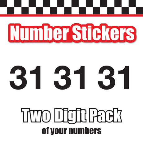 Single Number Decal Sticker Individual Numbers Decals 3 pcs Color Solid - Helvetica Neue Bold Font