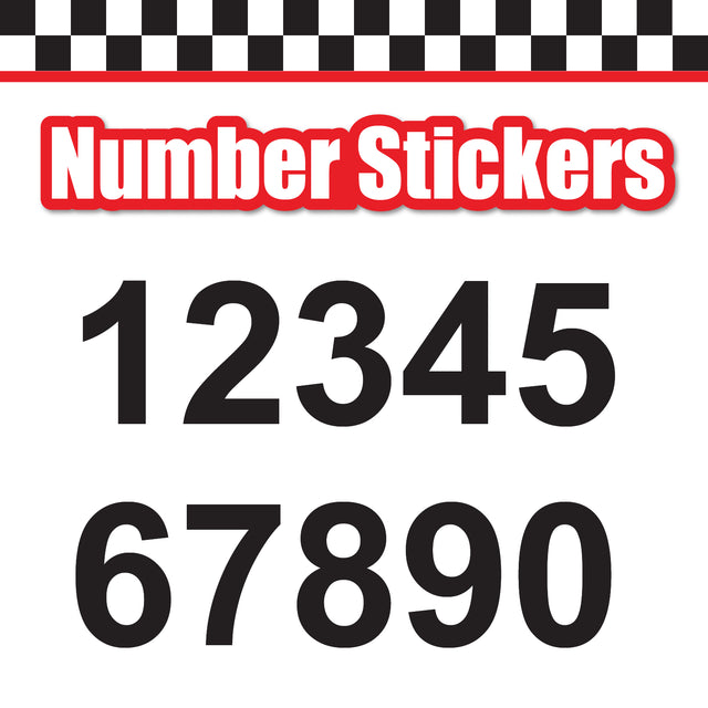 Single Number Decal Sticker Individual Numbers Decals 3 pcs Color Solid - Arial Bold Font