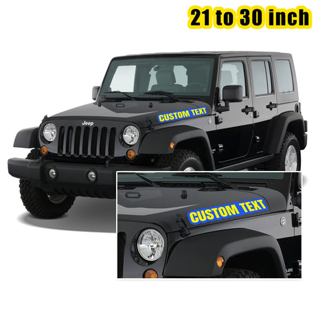 2 pcs 21-30 inch Custom Jeep Wrangler Hood Decal | Jeep Wrangler Gladiator Text Hood Decals Stickers | Custom Jeep Decals Text Sticker - StickerBao Wheel Sticker Store