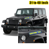 2 pcs 31-40 inch Custom Jeep Wrangler Hood Decal | Jeep Wrangler Gladiator Text Hood Decals Stickers | Custom Jeep Decals Text Sticker