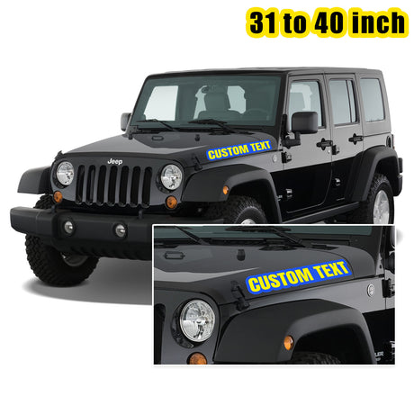 2 pcs 31-40 inch Custom Jeep Wrangler Hood Decal | Jeep Wrangler Gladiator Text Hood Decals Stickers | Custom Jeep Decals Text Sticker - StickerBao Wheel Sticker Store