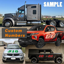 Load image into Gallery viewer, 3 pcs Racing Custom Number Stickers Letter Die Cut Vinyl Decals l S17
