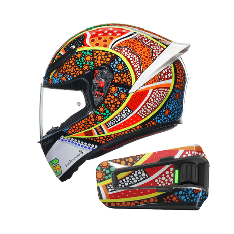 For Cardo Packtalk Edge Neo Protection Custom Graphics Decal Stickers Match Your Helmet Pattern - StickerBao Wheel Sticker Store