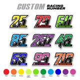 T18 Custom Racing Number Stickers Track Day Number Decals Rally Car Motocross Off-Road Bike - StickerBao Wheel Sticker Store