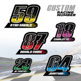 Leave your mark with our custom racing number stickers.