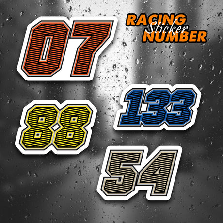 Leave your mark with our custom racing number stickers. 2 piece, a range of 6-16 inches in size, 27+ color