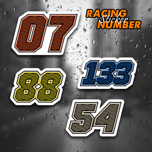 Leave your mark with our custom racing number stickers. 2 piece, a range of 6-16 inches in size, 27+ color